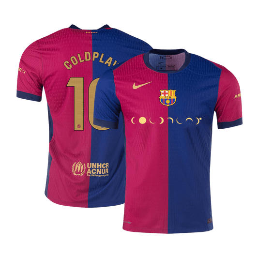 Player Version COLDPLAY #10 Barcelona Home  Soccer Jersey 2024/25 footmaillots.fr
