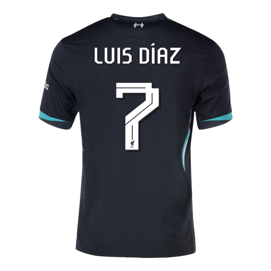 LUIS DÍAZ  #7 Liverpool Away  Soccer Jersey 2024/25 - UCL footmaillots.fr