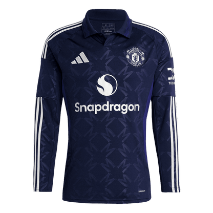 Manchester United Away Long Sleeve  Soccer Jersey 2024/25 footmaillots.fr