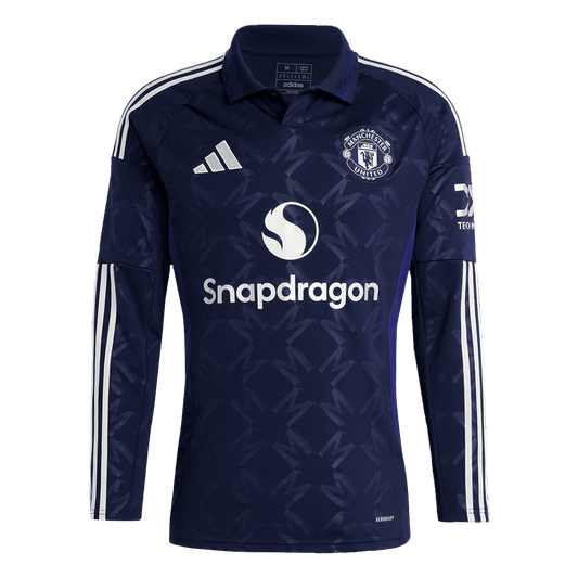 Manchester United Away Long Sleeve  Soccer Jersey 2024/25 footmaillots.fr