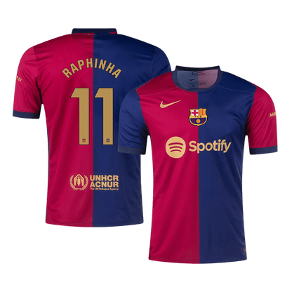 RAPHINHA #11 Barcelona Home  Soccer Jersey 2024/25 footmaillots.fr