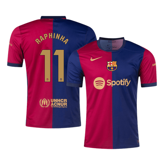 RAPHINHA #11 Barcelona Home  Soccer Jersey 2024/25 footmaillots.fr