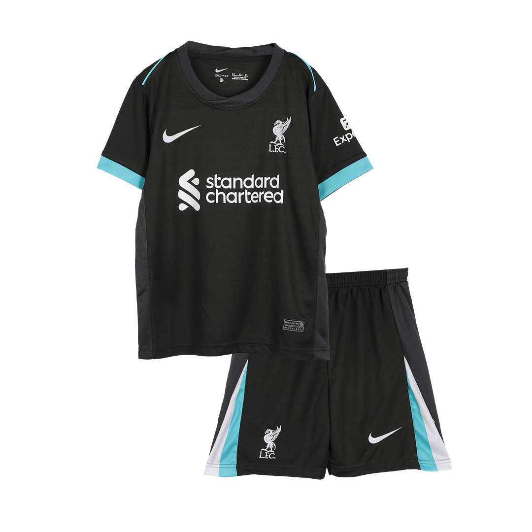 Kid's Liverpool Away  Soccer Jersey Kit(Jersey+Shorts+Socks) 2024/25 footmaillots.fr