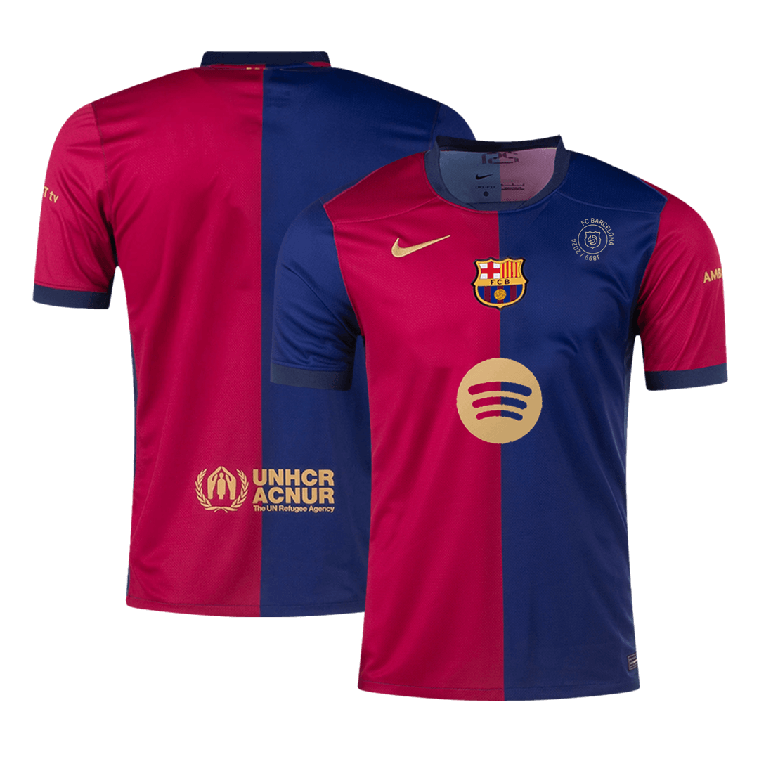 Barcelona Home  Soccer Jersey 2024/25 - 125th Anniversary(Spotify Logo Without Text) footmaillots.fr