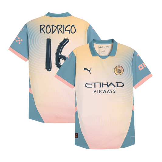 Player Version RODRIGO #16 Manchester City Fourth Away  Soccer Jersey 2024/25- Definitely City (UCL) footmaillots.fr