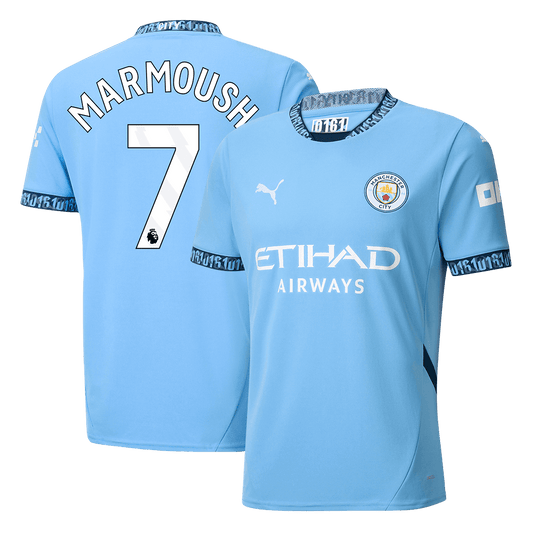 MARMOUSH #7 Manchester City Home  Soccer Jersey 2024/25 footmaillots.fr