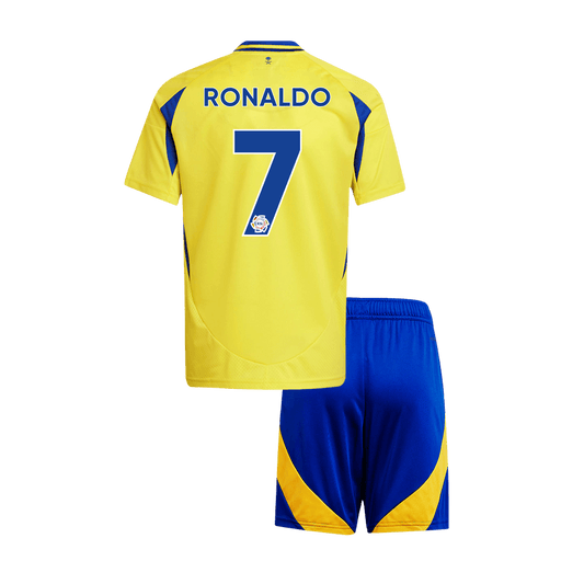 Kid's RONALDO #7 Al Nassr Home  Soccer Jersey Kit(Jersey+Shorts) 2024/25 footmaillots.fr