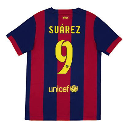 Retro Suárez #9 2014/15 Barcelona Home  Soccer Jersey footmaillots.fr
