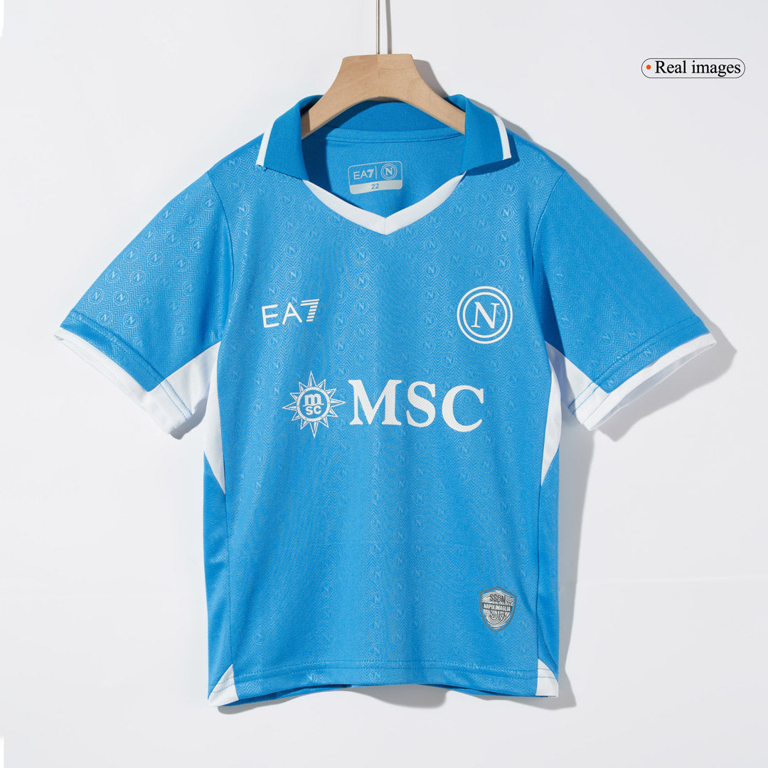 Kid's Napoli Home  Soccer Jersey Kit(Jersey+Shorts) 2024/25 footmaillots.fr