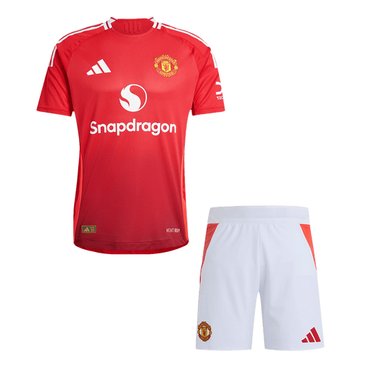 Player Version Manchester United Home  Soccer Jersey Kit(Jersey+Shorts) 2024/25 footmaillots.fr