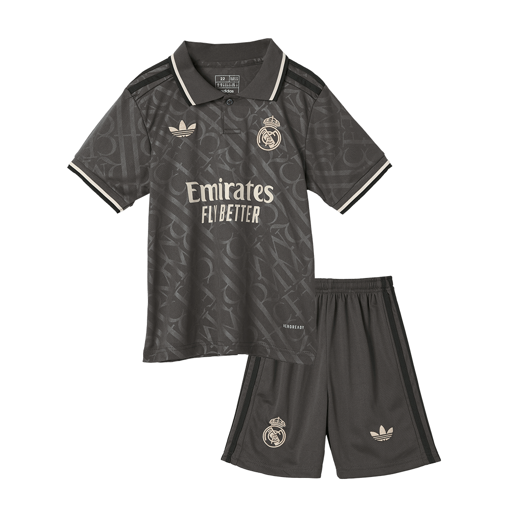 Kid's Real Madrid Third Away  Soccer Jersey Kit(Jersey+Shorts) 2024/25 footmaillots.fr