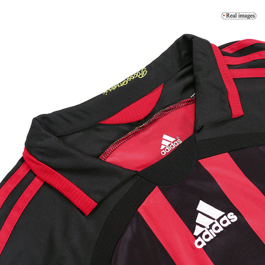 Retro MALDINI #3 2006/07 AC Milan Home Long Sleeve  Soccer Jersey footmaillots.fr
