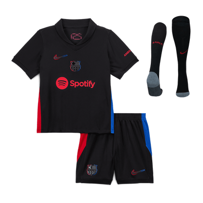 Kid's Barcelona Away  Soccer Jersey Kit(Jersey+Shorts+Socks) 2024/25 footmaillots.fr