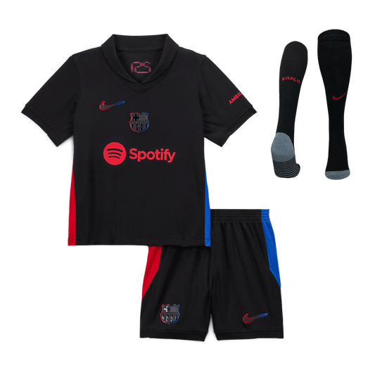 Kid's Barcelona Away  Soccer Jersey Kit(Jersey+Shorts+Socks) 2024/25 footmaillots.fr