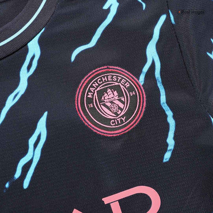 Kid's Manchester City Third Away  Soccer Jersey Kit(Jersey+Shorts) 2023/24 footmaillots.fr