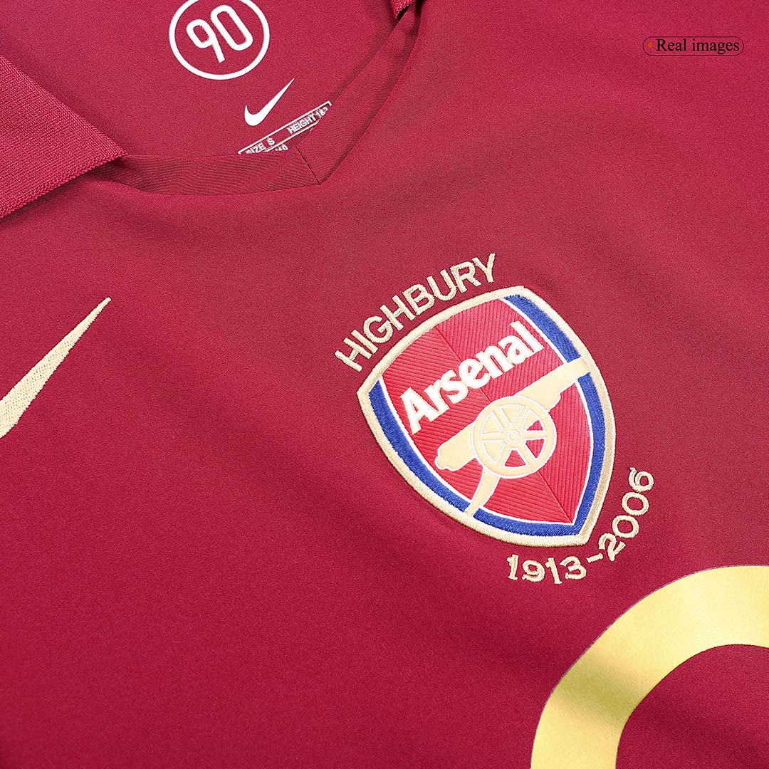 Retro BERGKAMP #10 2005/06 Arsenal Home  Soccer Jersey footmaillots.fr