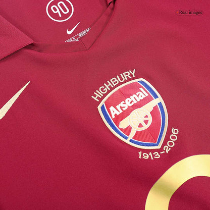 Retro BERGKAMP #10 2005/06 Arsenal Home  Soccer Jersey footmaillots.fr