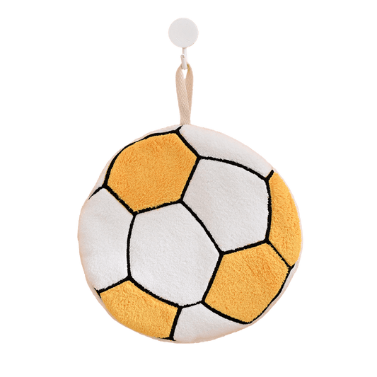 1 Pcs Hanging coral fleece quick-drying football hand towel Yellow footmaillots.fr