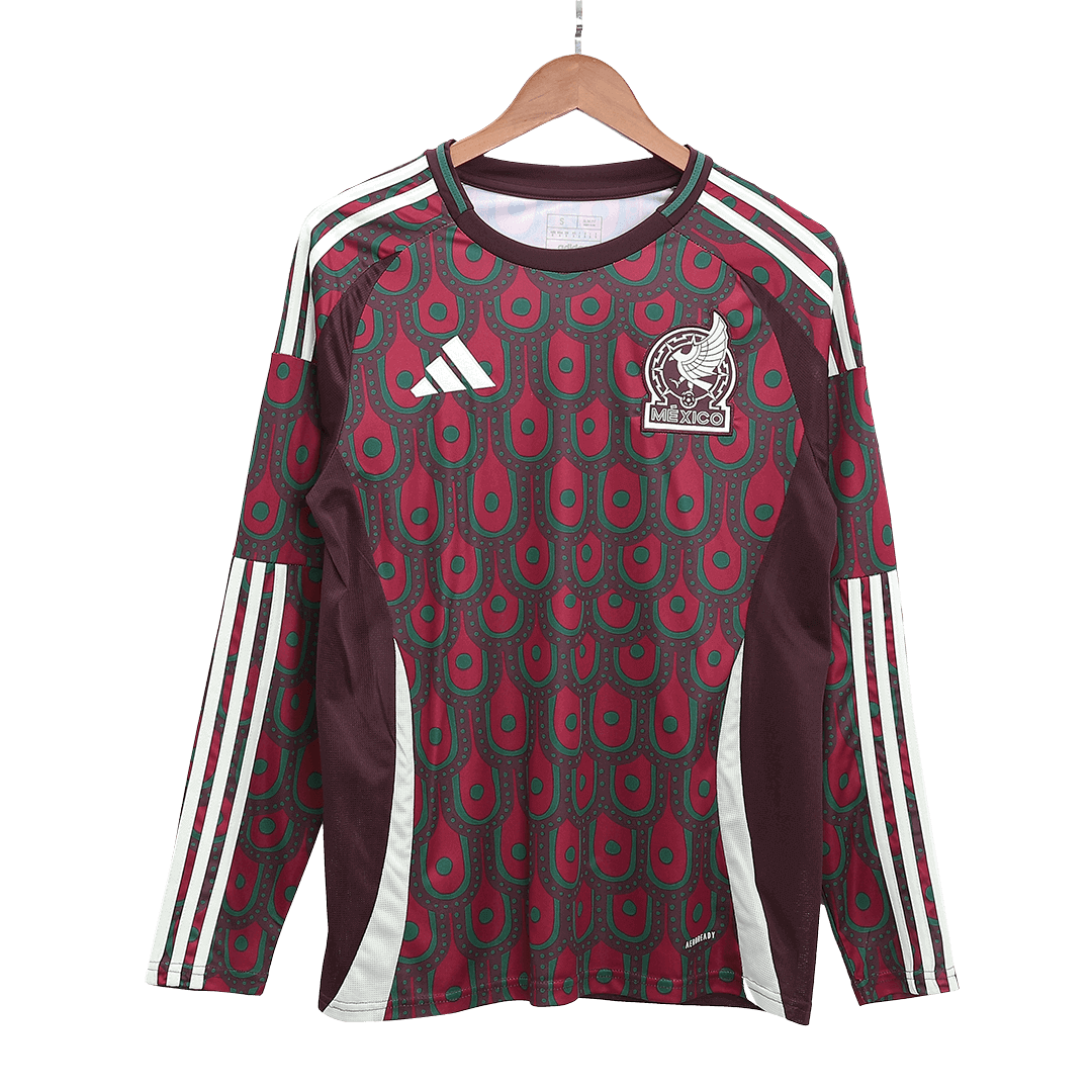 Men's Mexico Home Long Sleeve Soccer Jersey Copa América 2024 footmaillots.fr