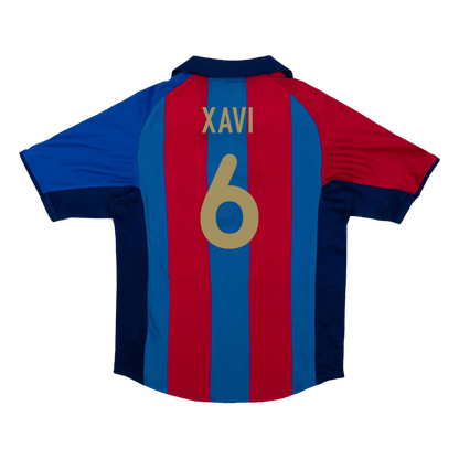 Retro XAVI #6 2001/02 Barcelona Home  Soccer Jersey footmaillots.fr