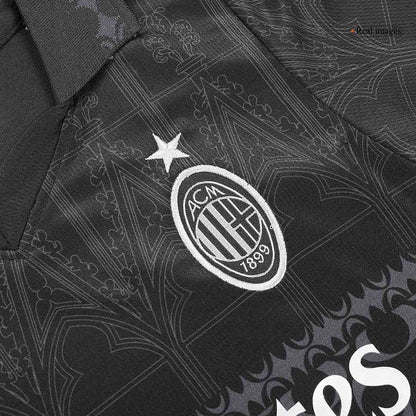 Kid's AC Milan x Pleasures Fourth Away  Soccer Jersey Kit(Jersey+Shorts) 2023/24 footmaillots.fr