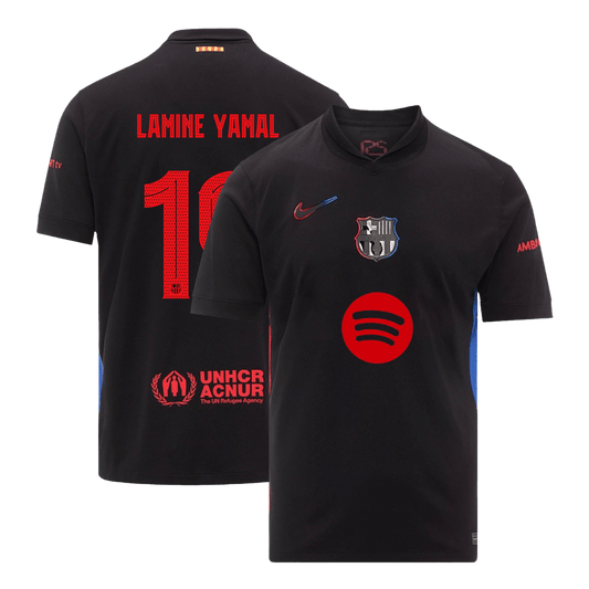 LAMINE YAMAL #19 Barcelona Away  Soccer Jersey 2024/25 - UCL (Spotify Logo Without Text) footmaillots.fr