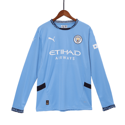 Manchester City Home Long Sleeve  Soccer Jersey 2024/25 footmaillots.fr