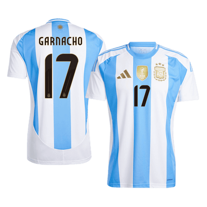 GARNACHO #17 Argentina Home  Soccer Jersey 2024 footmaillots.fr