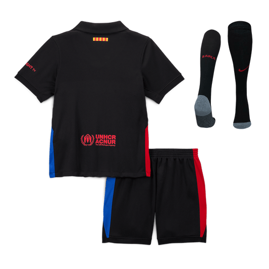 Kid's Barcelona Away  Soccer Jersey Kit(Jersey+Shorts+Socks) 2024/25 footmaillots.fr