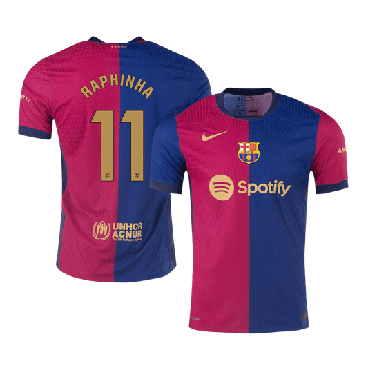 Player Version RAPHINHA #11 Barcelona Home  Soccer Jersey 2024/25 footmaillots.fr