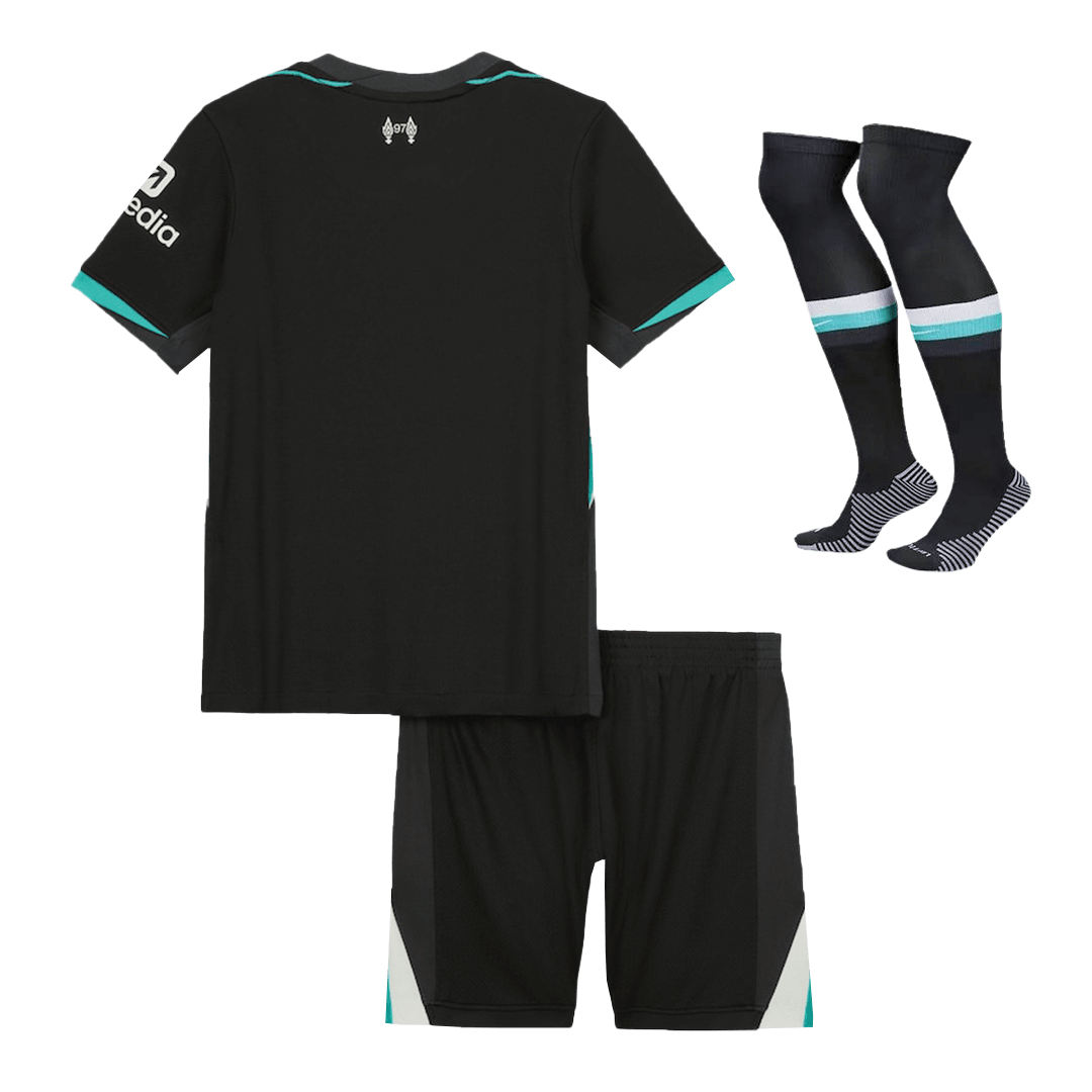 Kid's Liverpool Away  Soccer Jersey Kit(Jersey+Shorts+Socks) 2024/25 footmaillots.fr