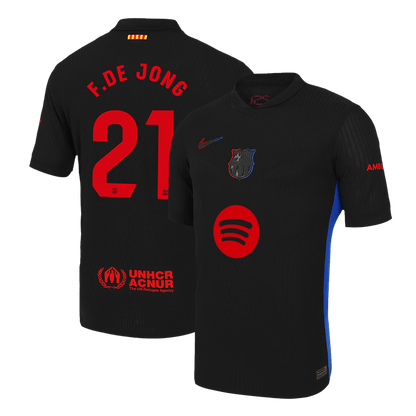 Player Version F.DE JONG #21 Barcelona Away  Soccer Jersey 2024/25 - Spotify Logo Without Text footmaillots.fr
