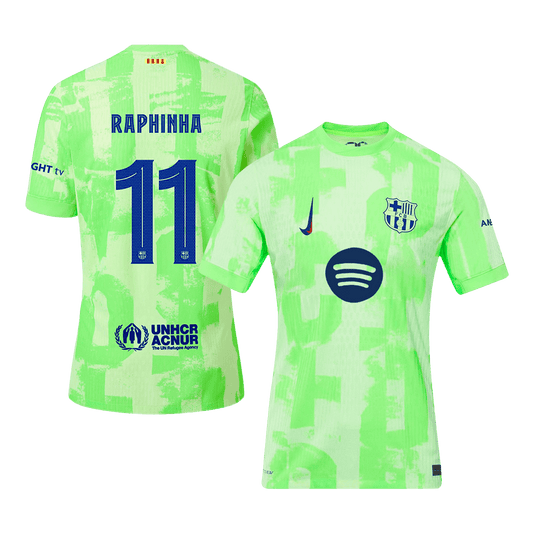 Player Version RAPHINHA #11 Barcelona Third Away  Soccer Jersey 2024/25 - UCL?Spotify Logo Without Text? footmaillots.fr