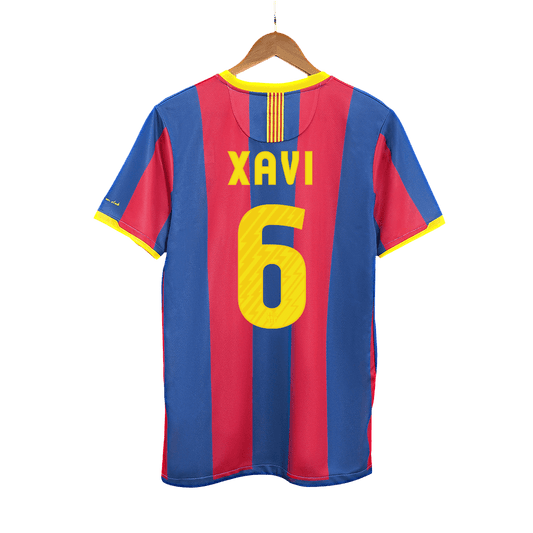 Retro XAVI #6 2010/11 Barcelona Home  Soccer Jersey footmaillots.fr