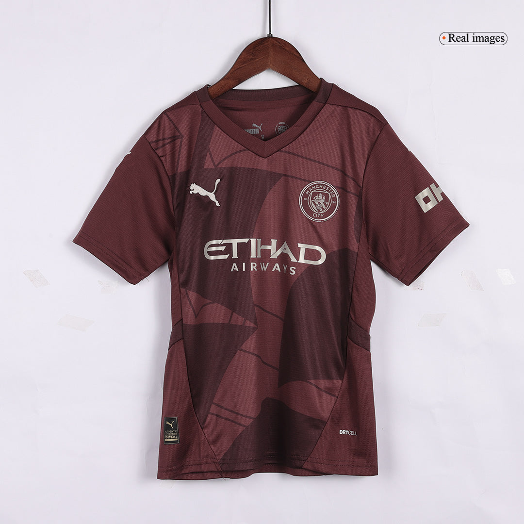 Kid's Manchester City Third Away  Soccer Jersey Kit(Jersey+Shorts) 2024/25 footmaillots.fr