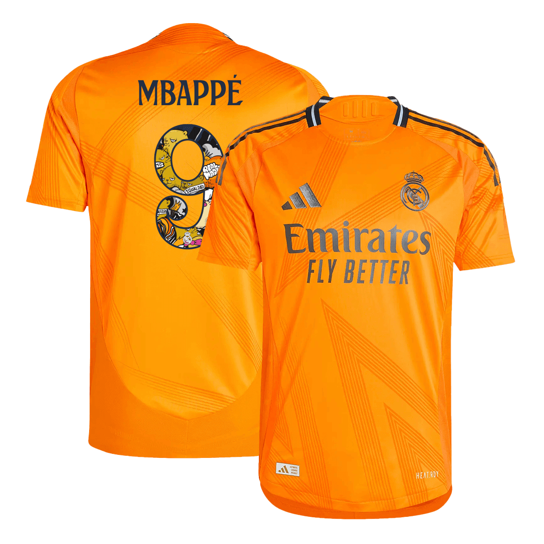 Player Version MBAPP? #9 Real Madrid Away  Soccer Jersey 2024/25 - Bear Champ Font footmaillots.fr