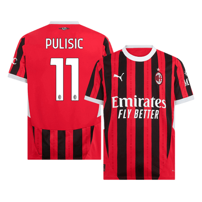 PULISIC #11 AC Milan Home  Soccer Jersey 2024/25 footmaillots.fr