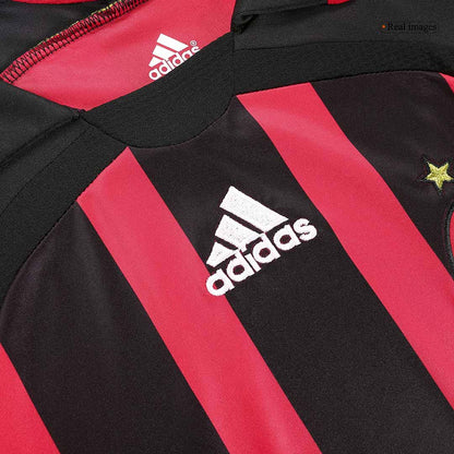 Retro MALDINI #3 2006/07 AC Milan Home Long Sleeve  Soccer Jersey footmaillots.fr