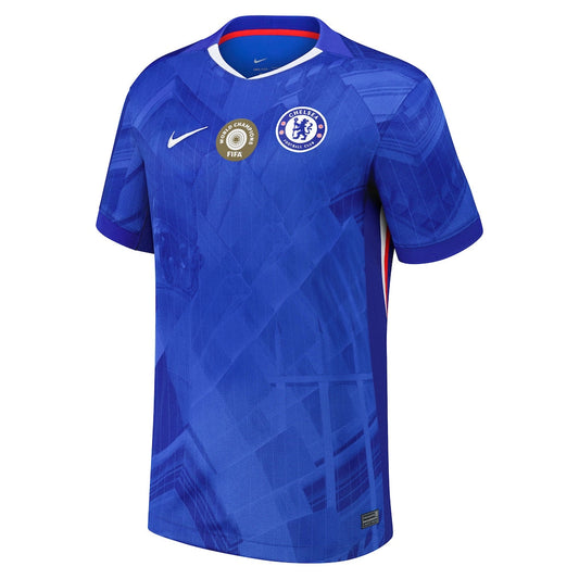 Maillot de football domicile Chelsea Cup 2025-26 avec flocage World Champions 25
