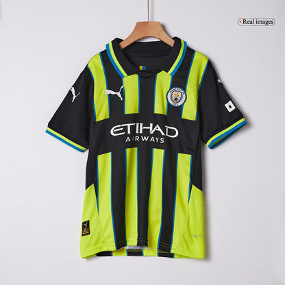Kid's Manchester City Away  Soccer Jersey Kit(Jersey+Shorts) 2024/25 footmaillots.fr