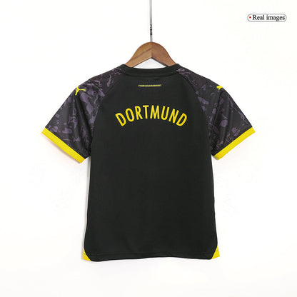 Kid's Borussia Dortmund Away  Soccer Jersey Kit(Jersey+Shorts) 2023/24 footmaillots.fr