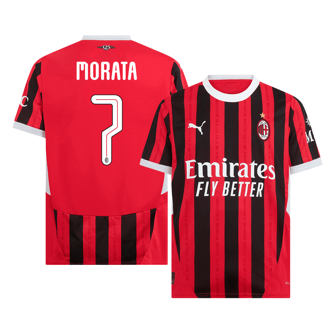 MORATA #7 AC Milan Home  Soccer Jersey 2024/25 - UCL footmaillots.fr