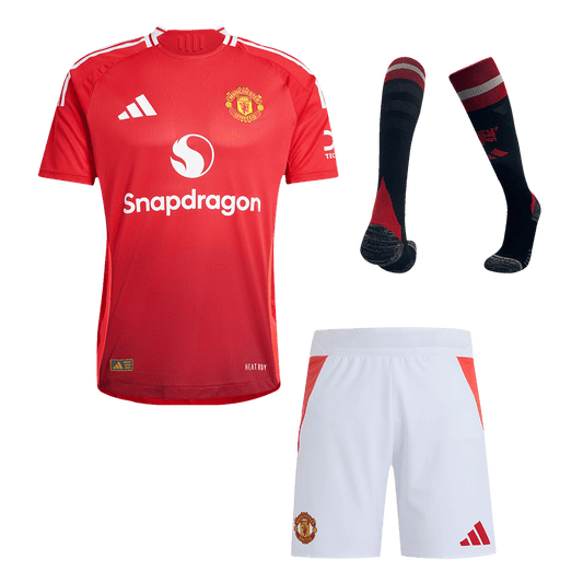 Player Version Manchester United Home  Soccer Jersey Kit(Jersey+Shorts+Socks) 2024/25 footmaillots.fr