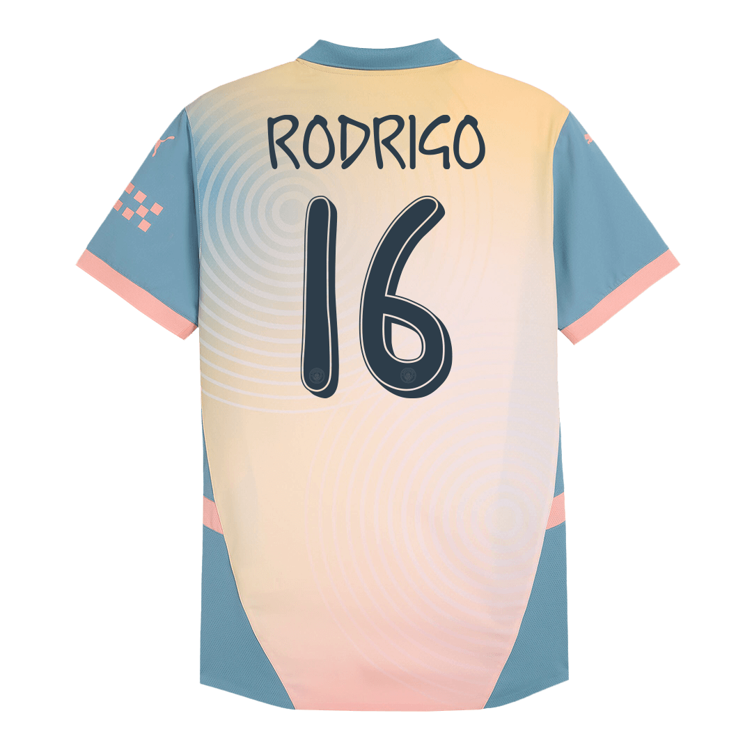 Player Version RODRIGO #16 Manchester City Fourth Away  Soccer Jersey 2024/25- Definitely City (UCL) footmaillots.fr