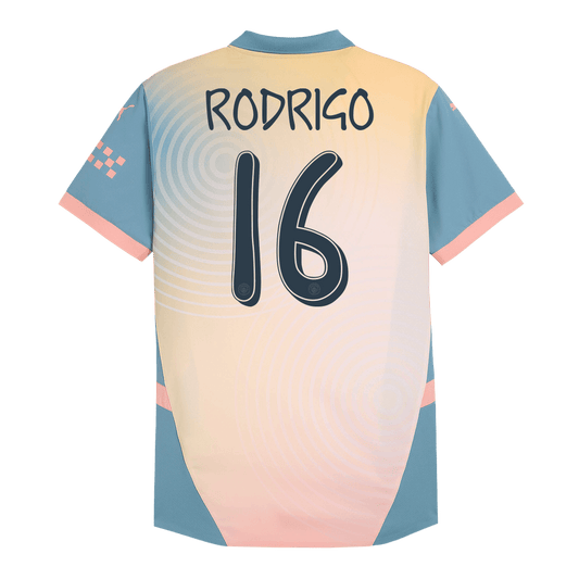 Player Version RODRIGO #16 Manchester City Fourth Away  Soccer Jersey 2024/25- Definitely City (UCL) footmaillots.fr