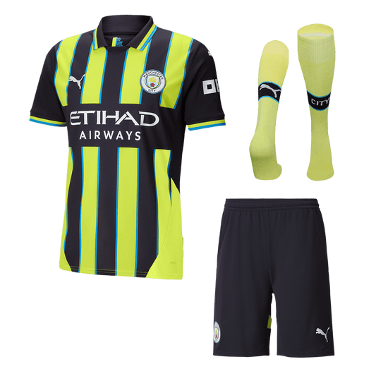 Manchester City Away  Soccer Jersey Kit(Jersey+Shorts+Socks) 2024/25 footmaillots.fr