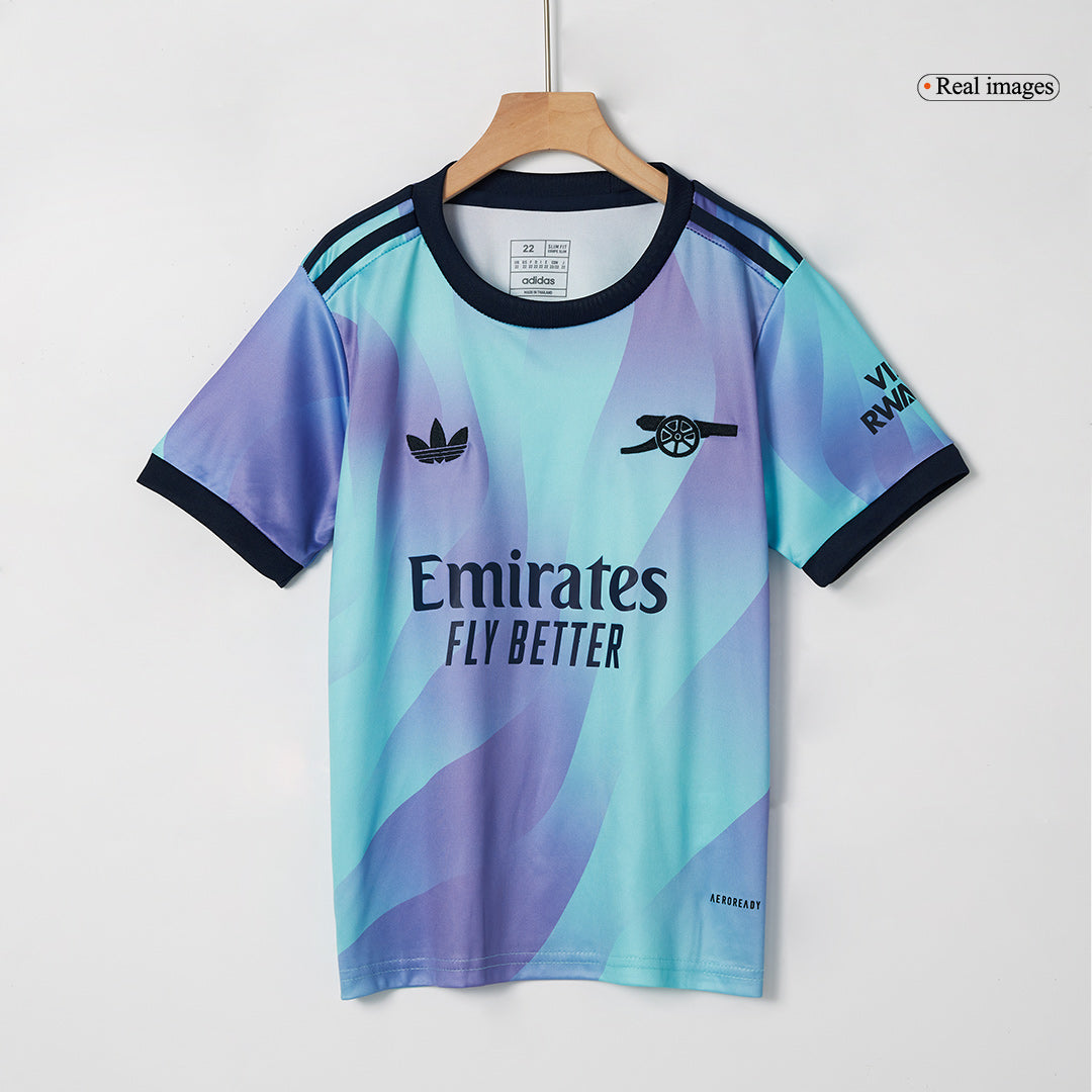 Kid's Arsenal Third Away  Soccer Jersey Kit(Jersey+Shorts) 2024/25 footmaillots.fr