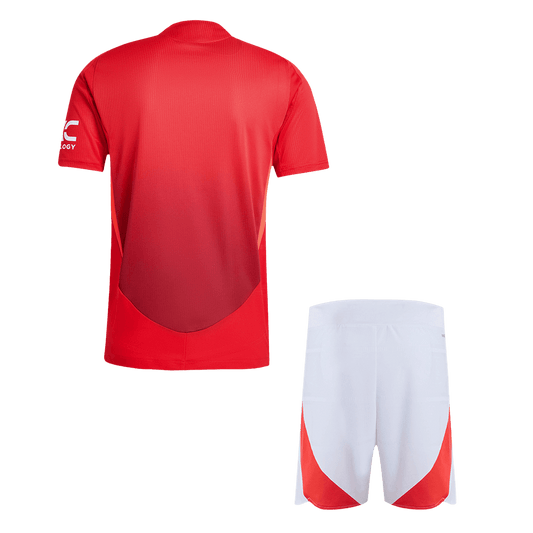 Player Version Manchester United Home  Soccer Jersey Kit(Jersey+Shorts) 2024/25 footmaillots.fr