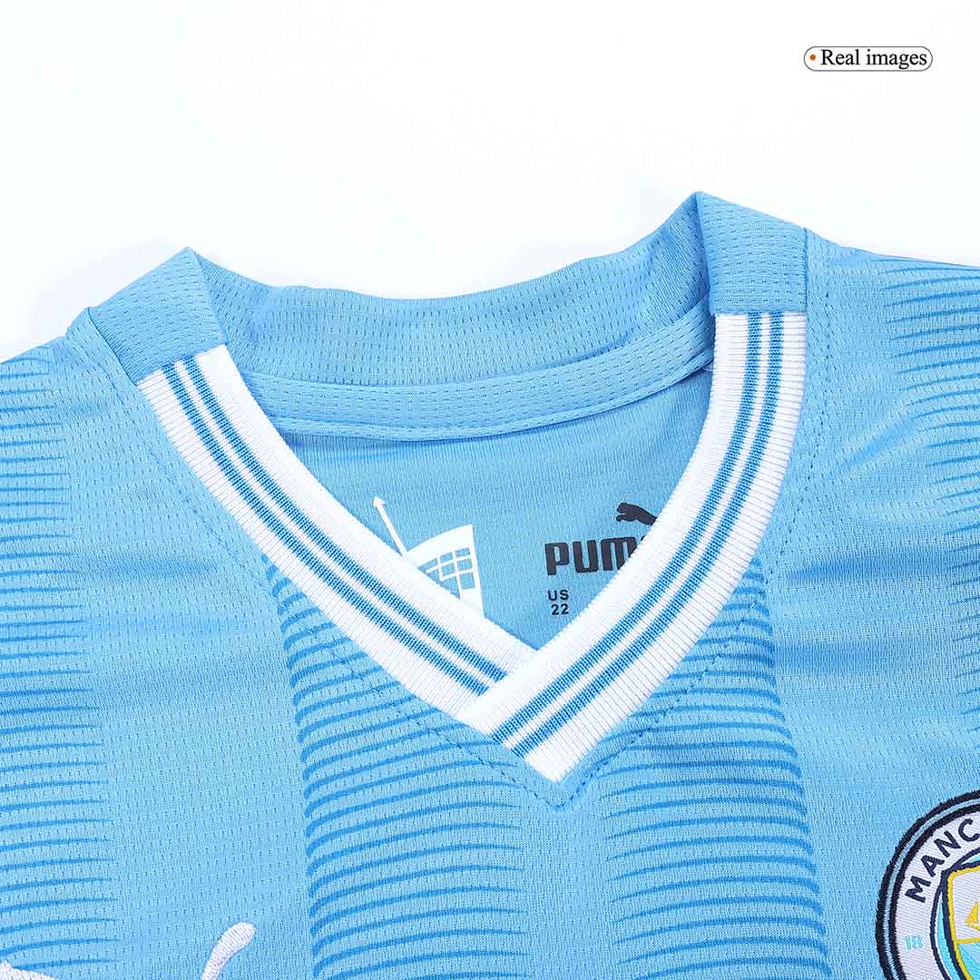 Kid's Manchester City Home  Soccer Jersey Kit(Jersey+Shorts) 2023/24 footmaillots.fr