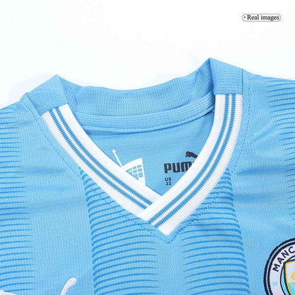 Kid's Manchester City Home  Soccer Jersey Kit(Jersey+Shorts) 2023/24 footmaillots.fr